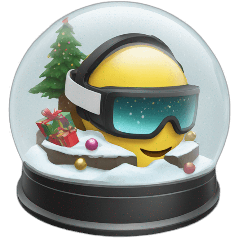 Christmas snow globe vr headset inside emoji