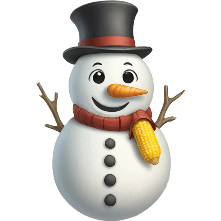 a cute snowman with a corncob pipe emoji