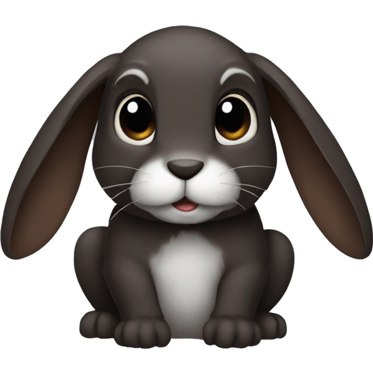 Dark brown almost black rabbit  emoji