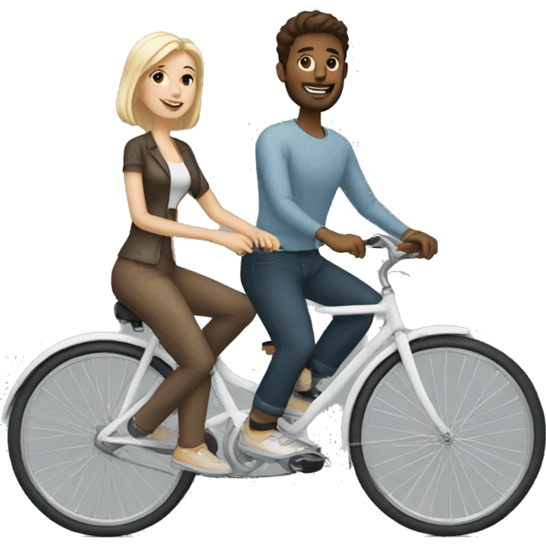 white couple on a bicycle emoji