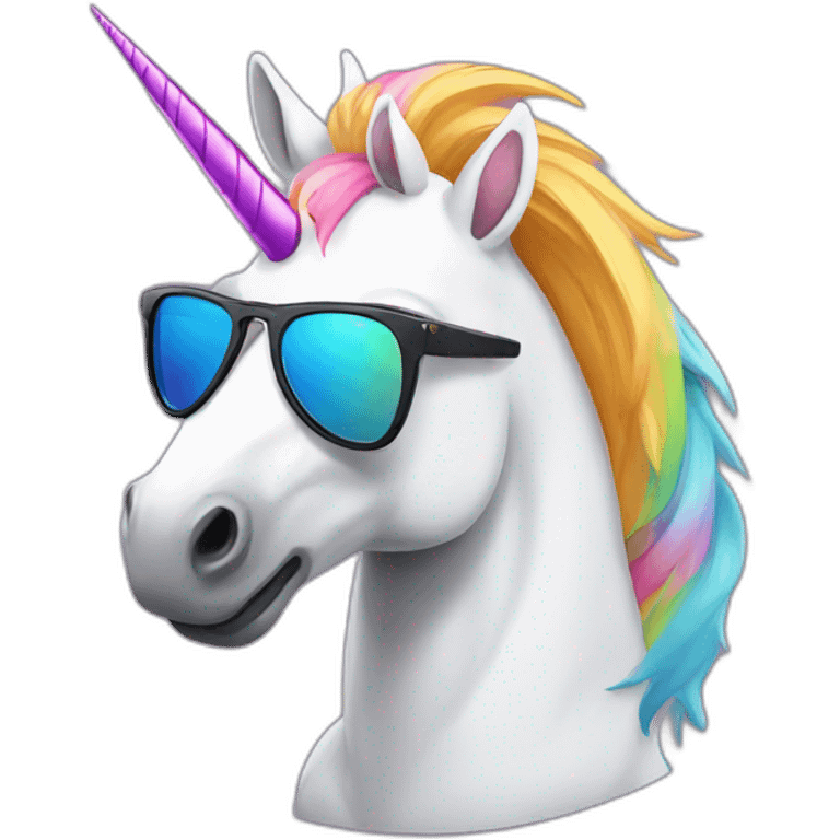 cool unicorn wearing sunglasses emoji