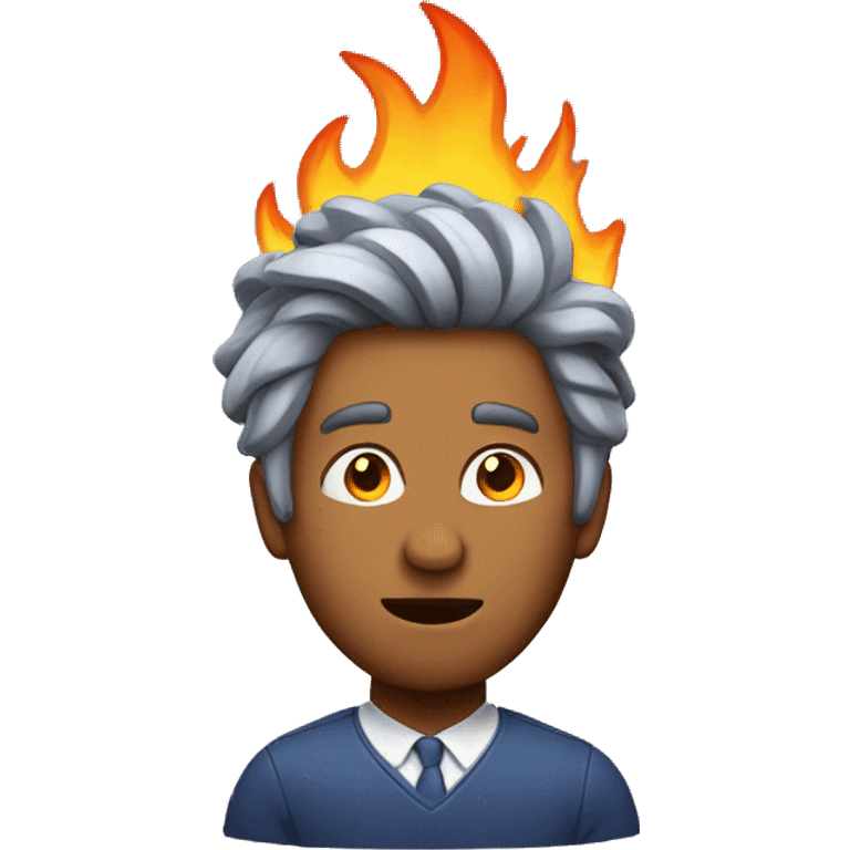 Man with hair on fire emoji