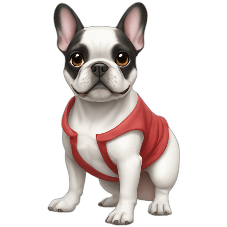 White FRENCH BULLDOg with mini skirt emoji