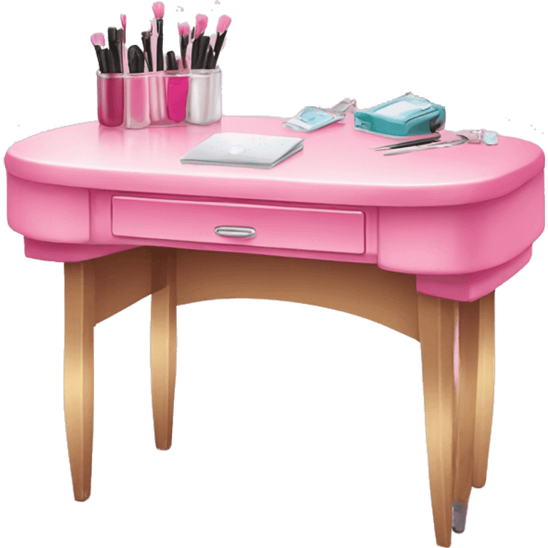 Pink manicure table  emoji