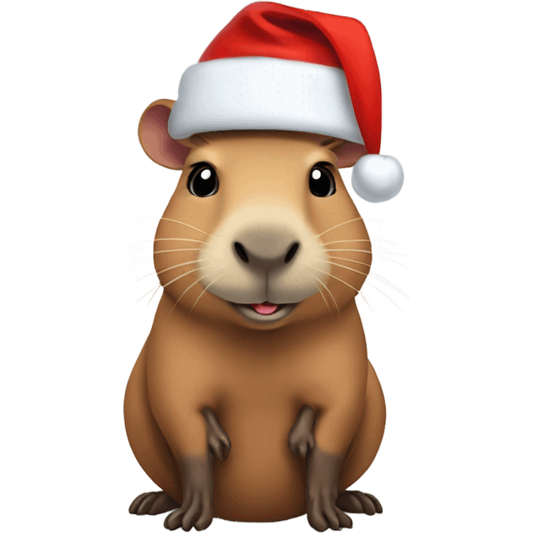 Capybara with a Santa hat on￼ emoji