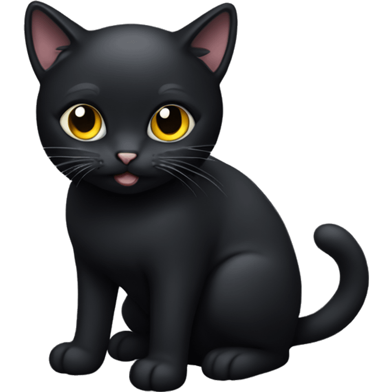 black cat with chrome emoji