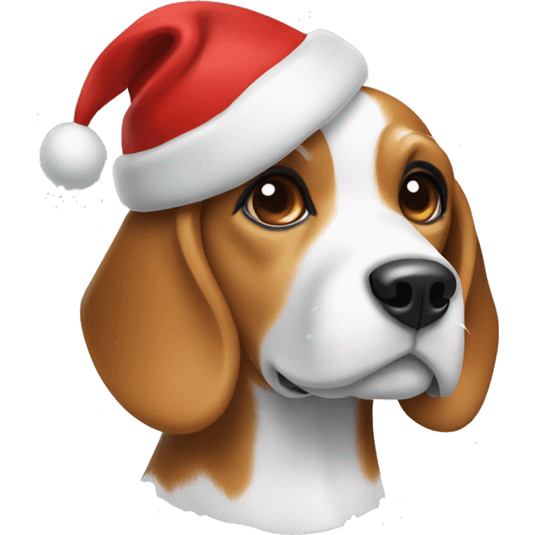 A beagle with Christmas hat  emoji