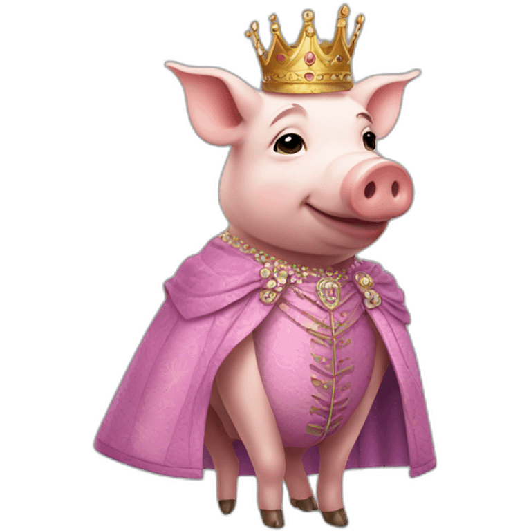 Pig with queen outfit  emoji