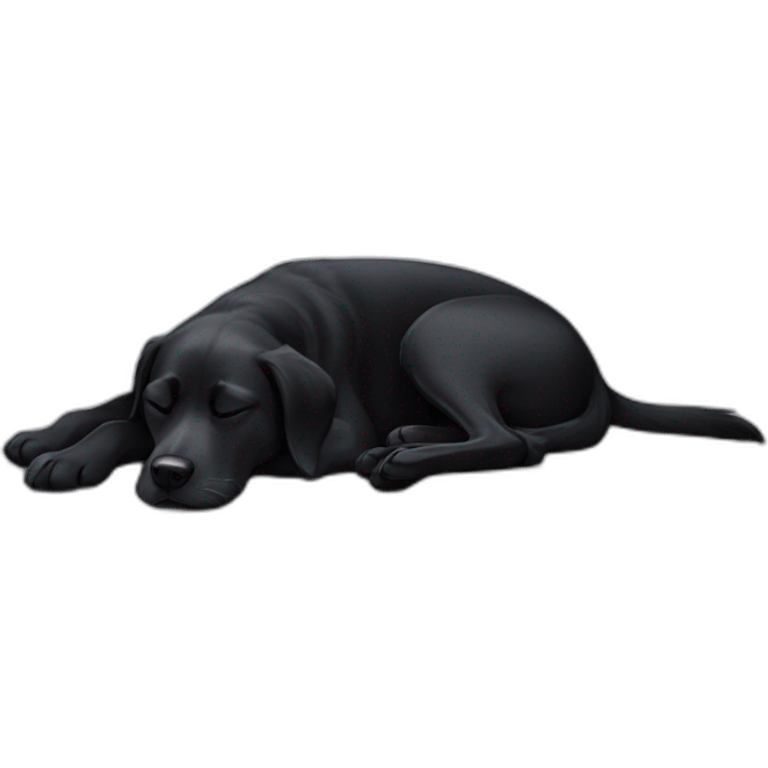 Sleeping black dog emoji