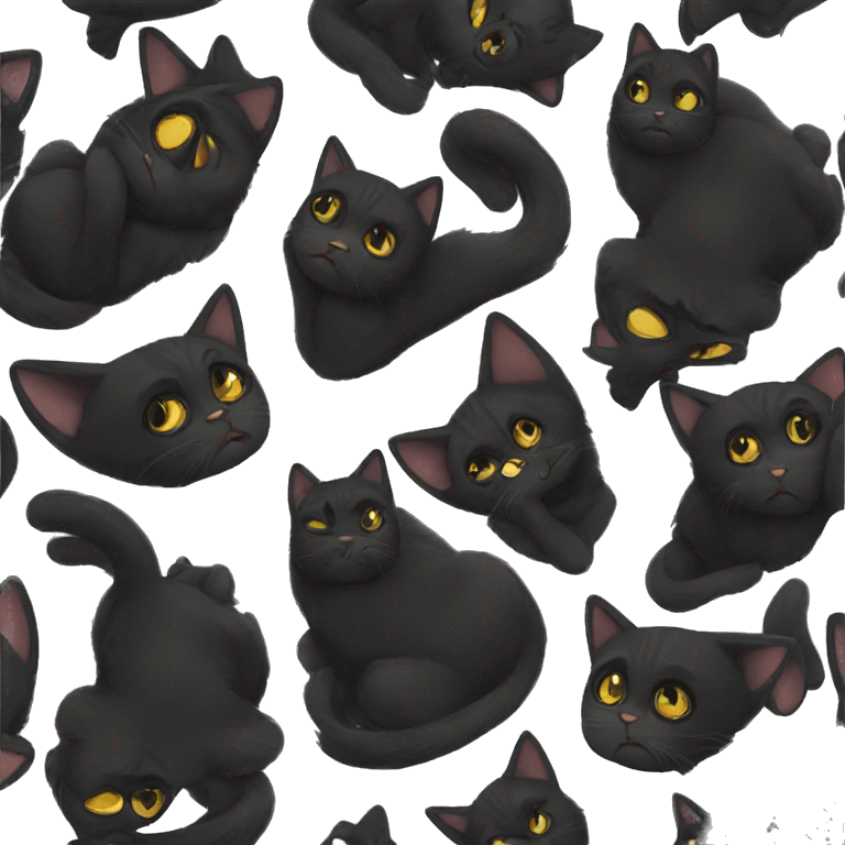 Black cat sad emoji