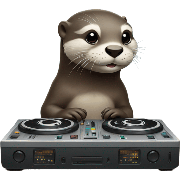 Otter mixing on DJ deck emoji