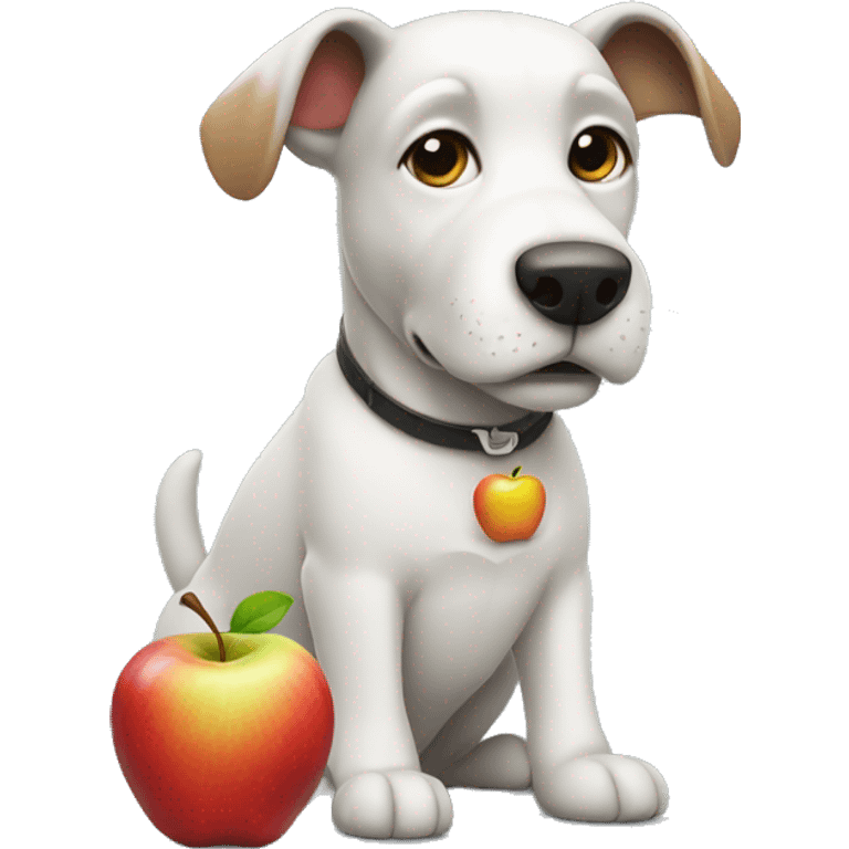 Dog with apple emoji