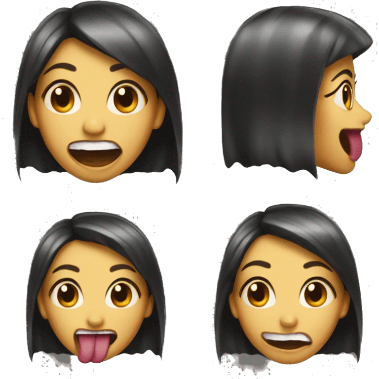 a girl with a freakishly long tongue emoji