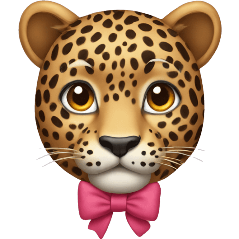 leopard wearing bow emoji