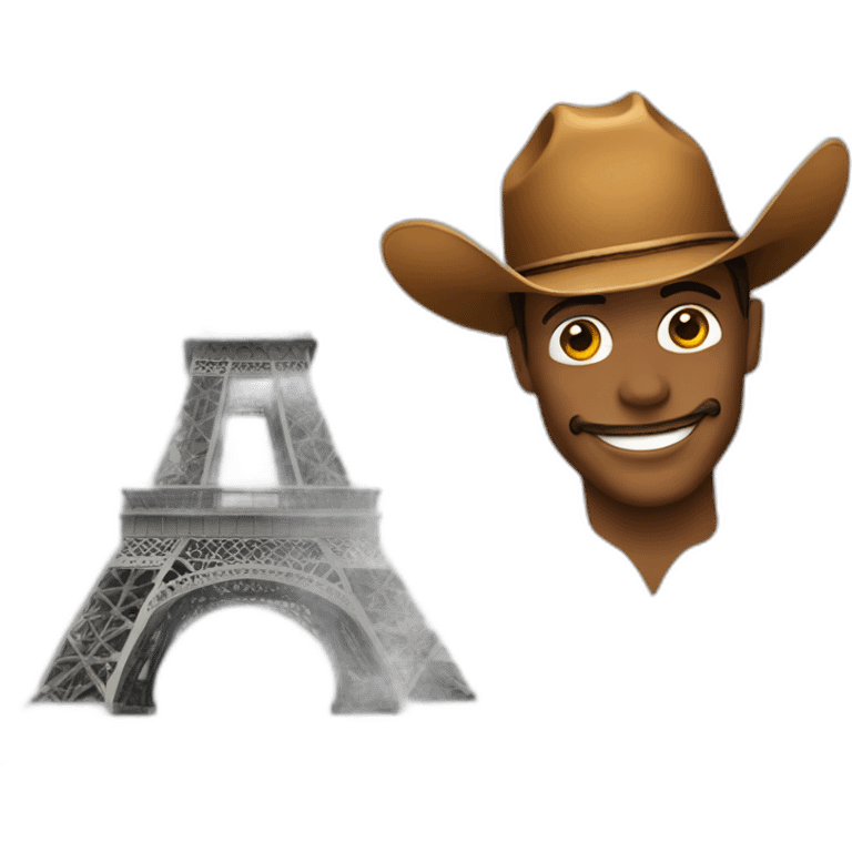 Eiffel Tower with a cowboy hat emoji