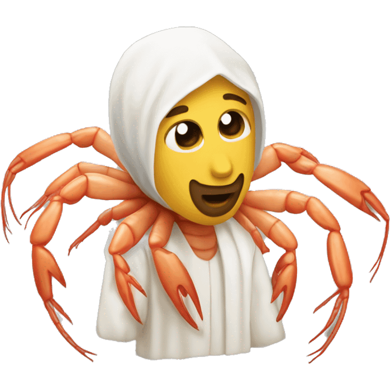 a shrimp dressed as jesus emoji