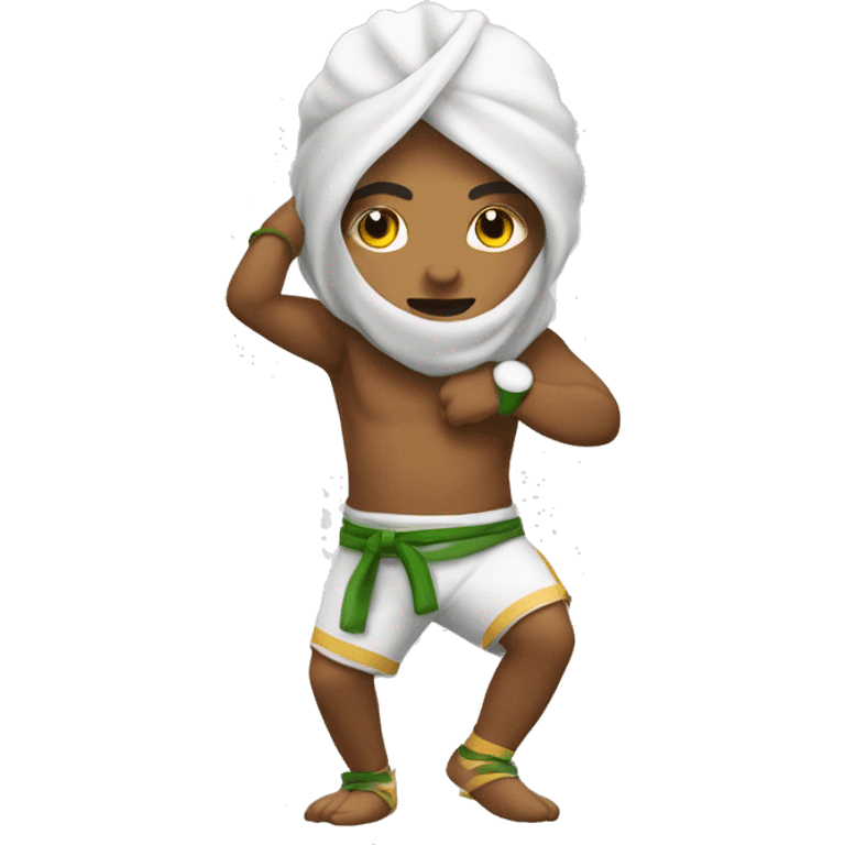 Corujinha com calsa de capoeira emoji