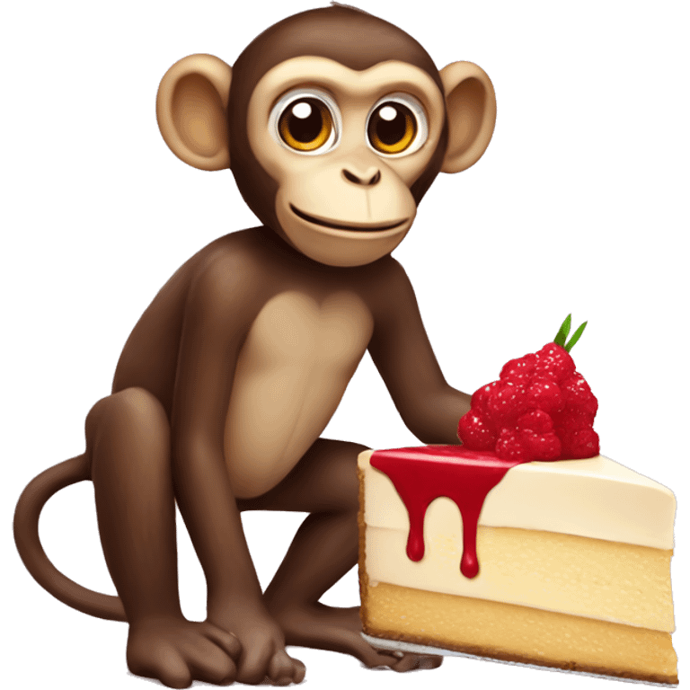 Monkey with cheesecake  emoji