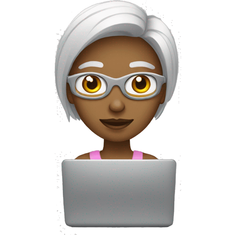 una persona usando su computadora emoji