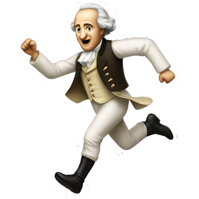 Goethe running, with a large stride and arms outstretched emoji