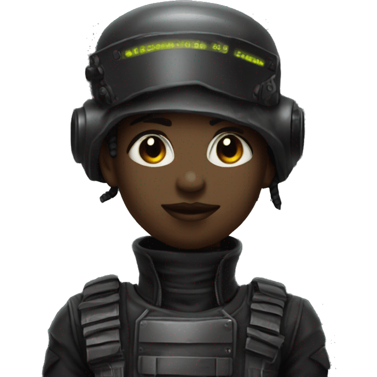 cyber punk soilder black  emoji