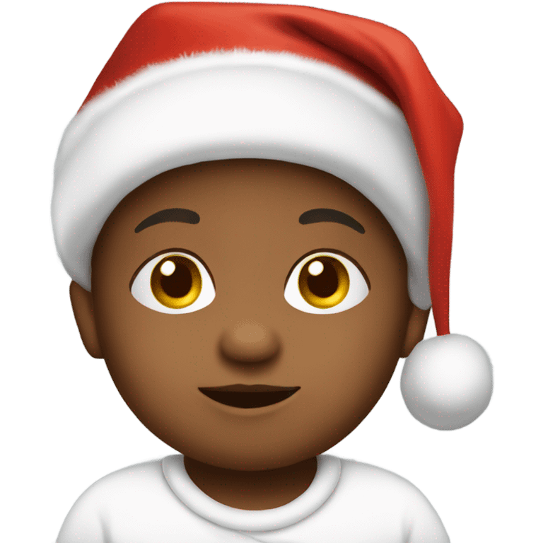 Baby wearing a Santa hat emoji