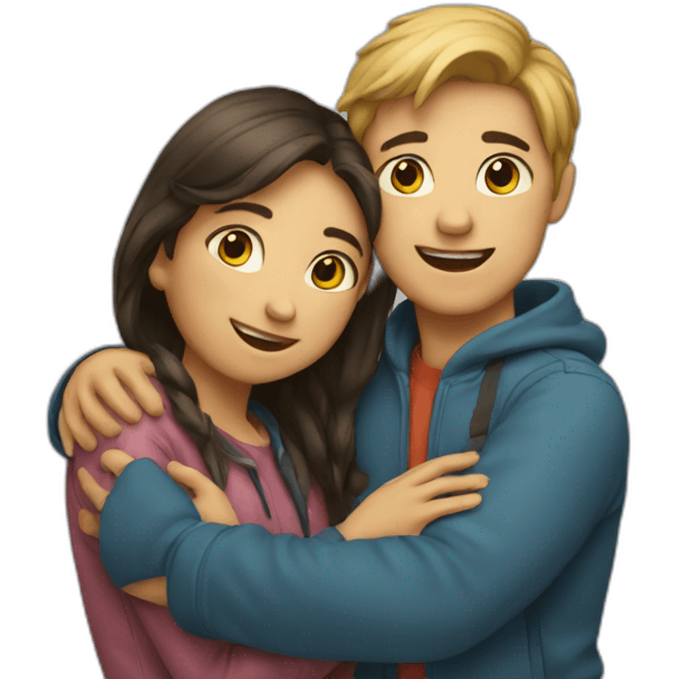 Boy & girl hugging emoji