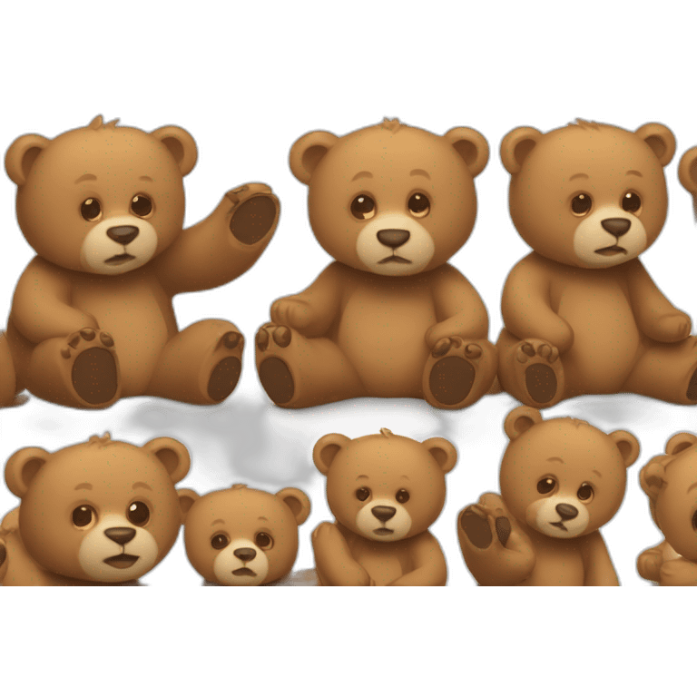 a lot of bears in queue emoji