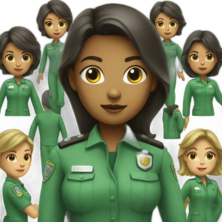 Girl customs officer in green clothes  emoji