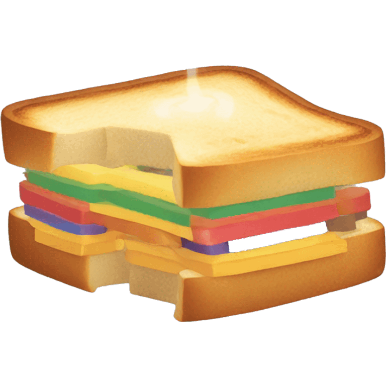 Rainbow toasted sandwich emoji