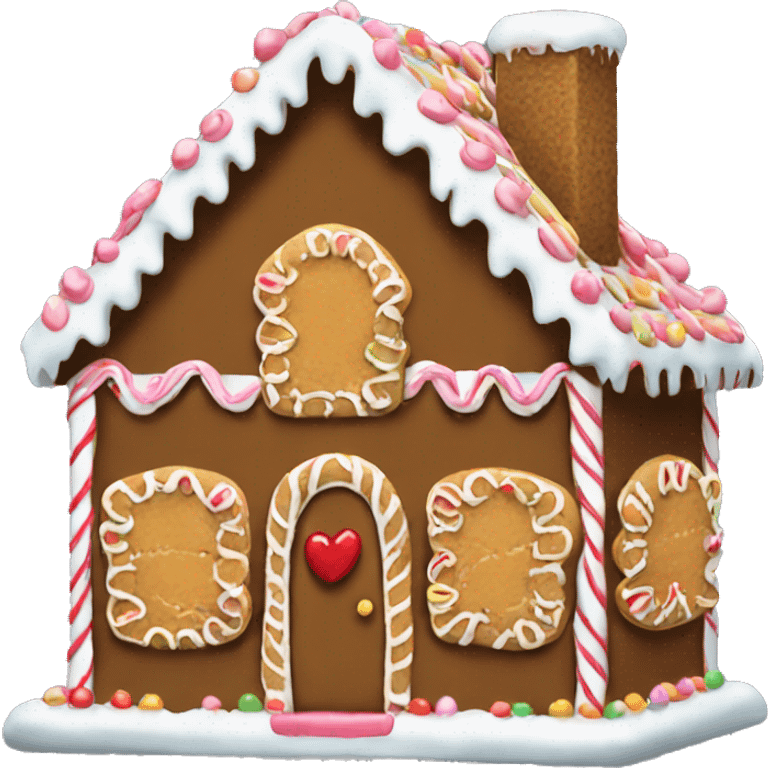 Coquette gingerbread house emoji