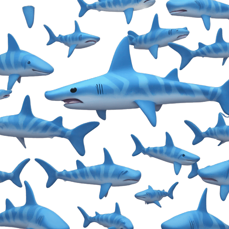 coral colored hammerhead shark with blue zebra stripes  emoji