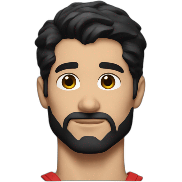 Superman short black hair and beard in full emoji