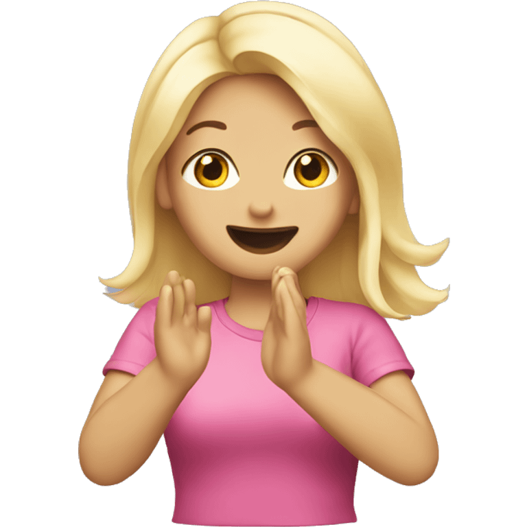 Blonde girl clapping emoji