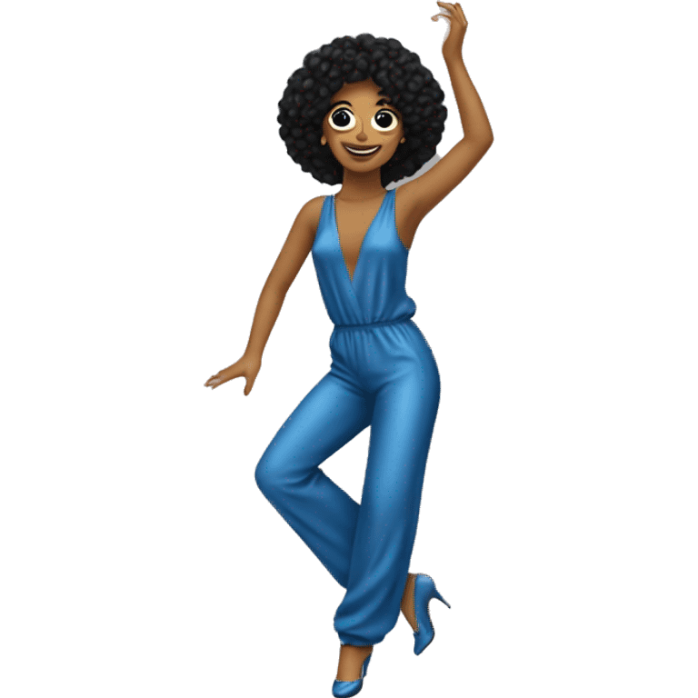 Studio 54 girl dancing wearing a jumpsuit emoji