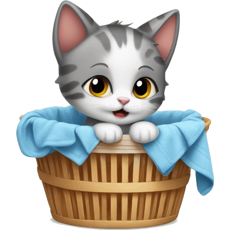 kitten in laundry basket emoji