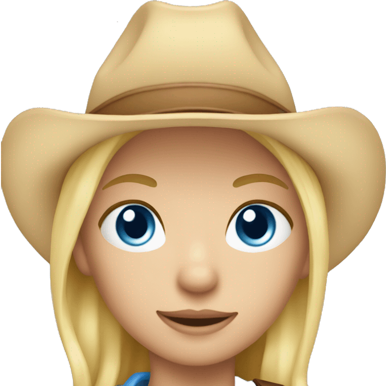 a cowgirl with blonde hair and blue eyes  emoji