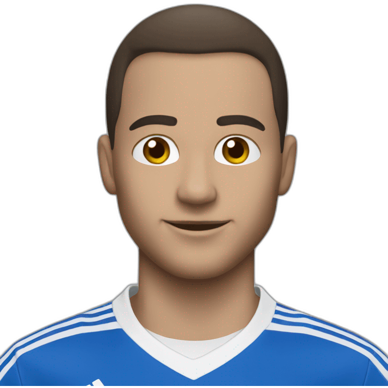 Futbol player , Adidas blue tee emoji