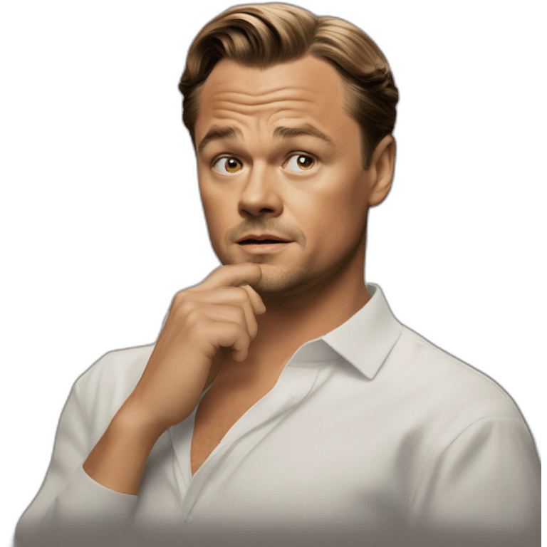 wondering leonardo di caprio from wolf of wall street emoji