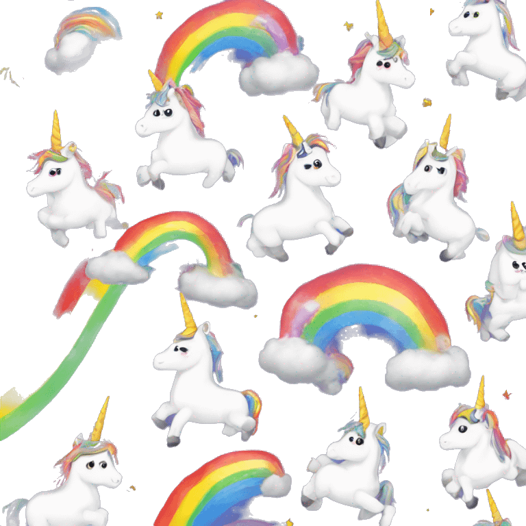 Unicorn pooping rainbows emoji