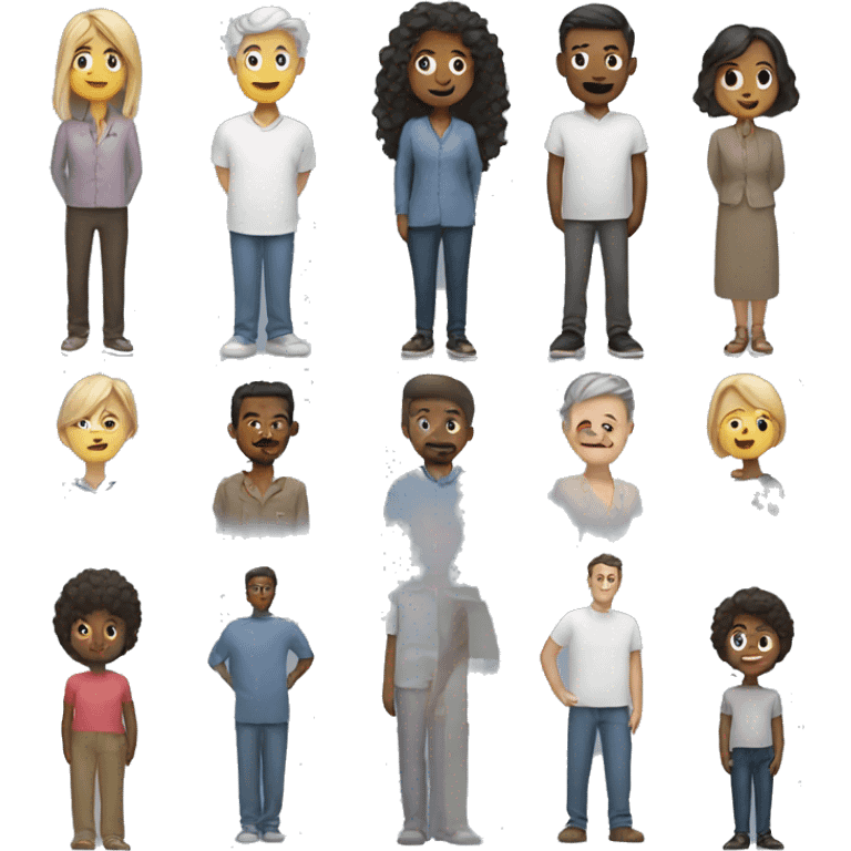 different people standing in a line emoji