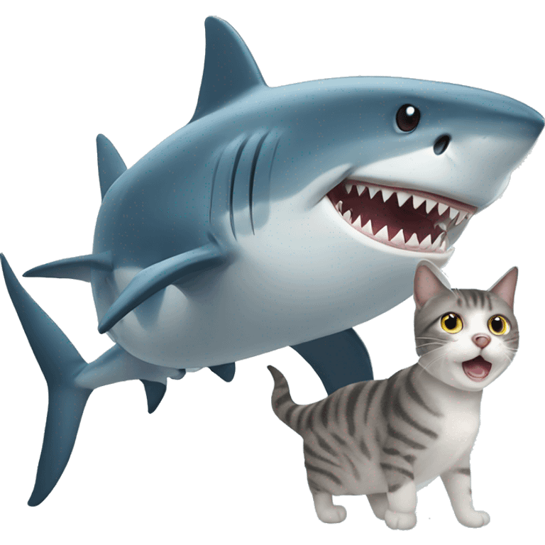 shark with cat  emoji