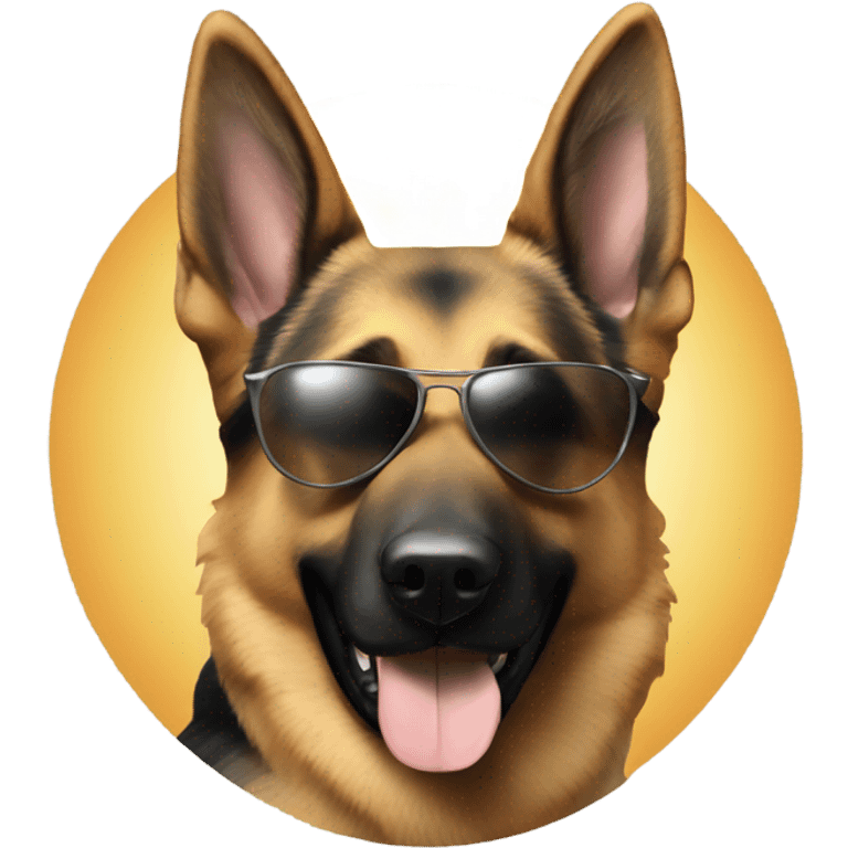 German shepherd with sunglasses  emoji