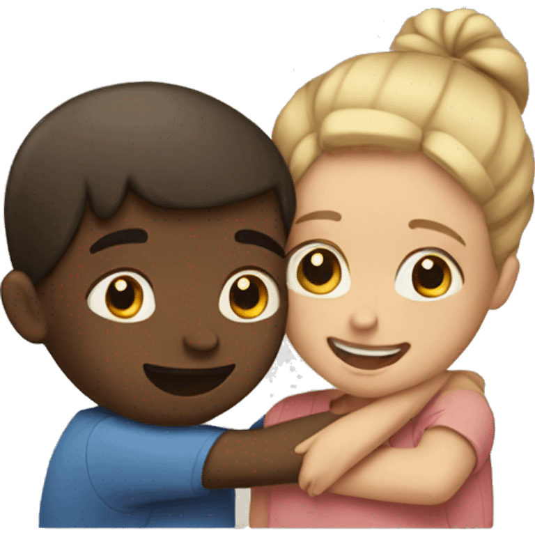 Boy and girl hug  emoji