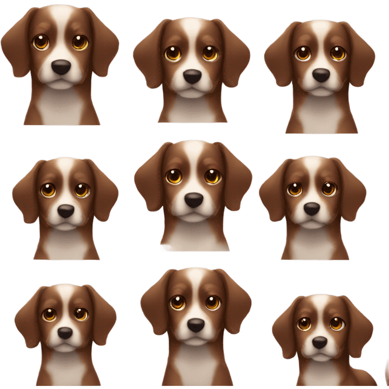 Brown mini dog pointy ears Aussie  emoji