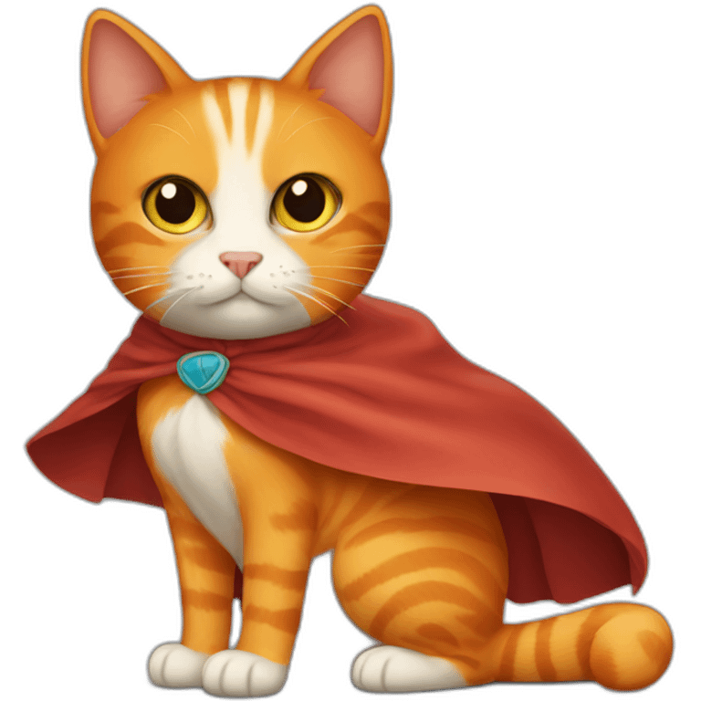 Orange cat with a cape emoji