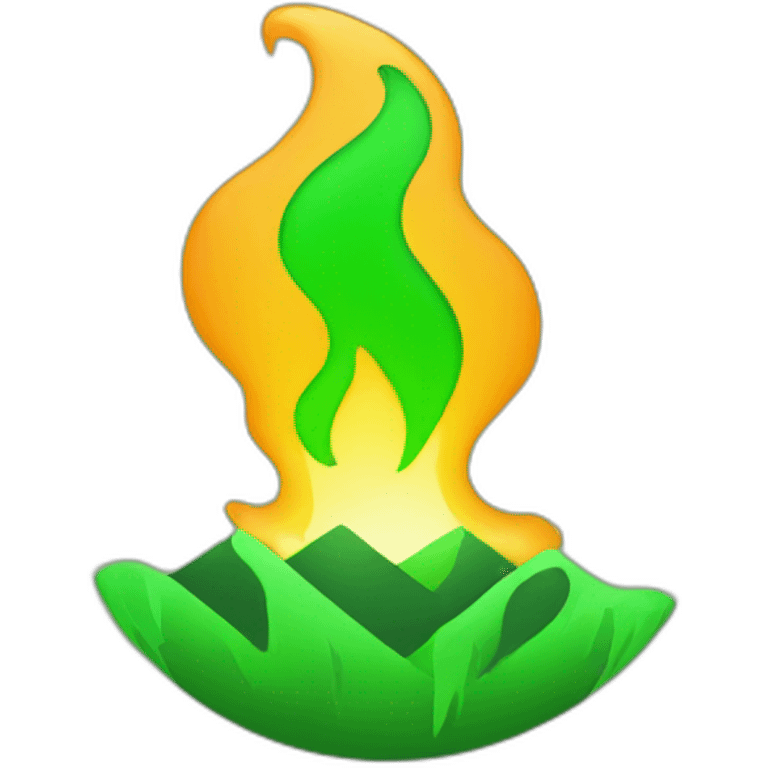 Logo youtube with Green fire emoji