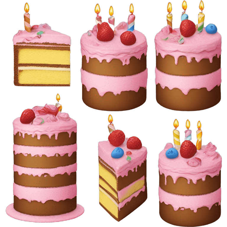 Make a birthday cake with 5 layers and make it really fancy emoji