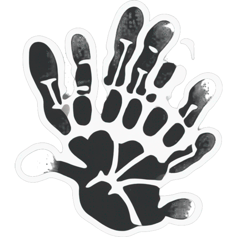 black traditional handprint  emoji