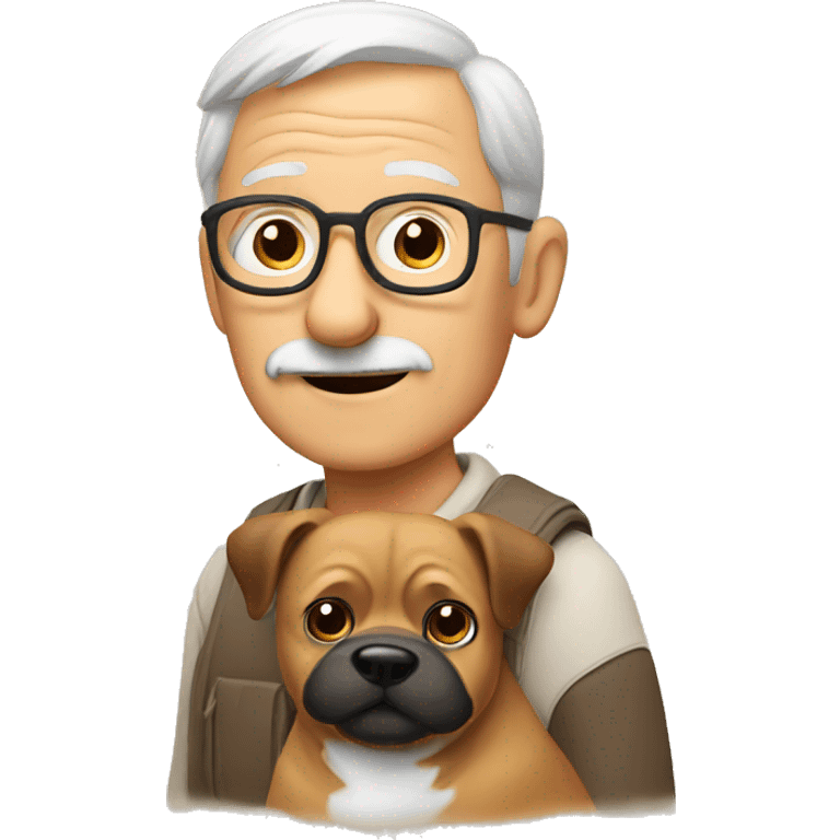 Grandpa with a dog emoji